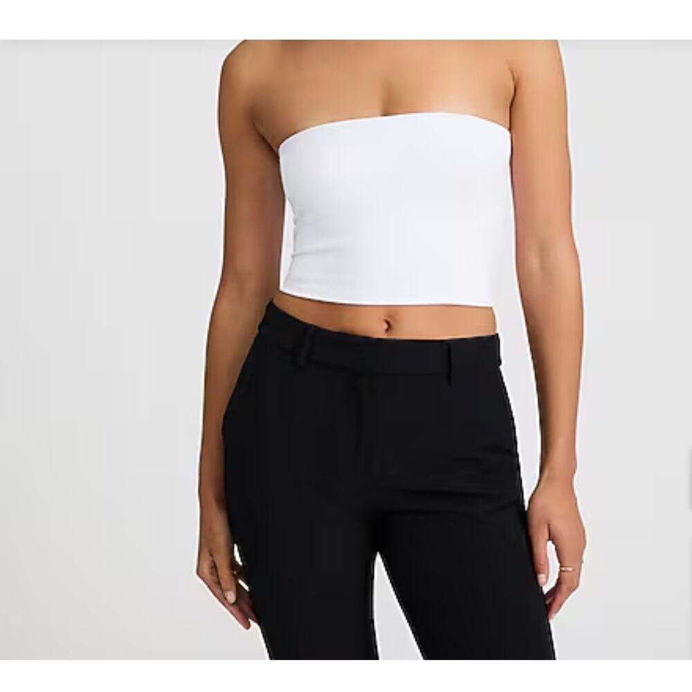Express Body Contour High Compression Cropped 
White Tube Top Size Large